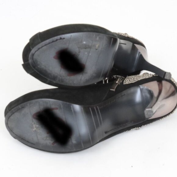 SAM EDELMAN Quantam Bling Lace Up Ankle Bootie Suede Stiletto Heel Women Size 9 - Picture 10 of 11